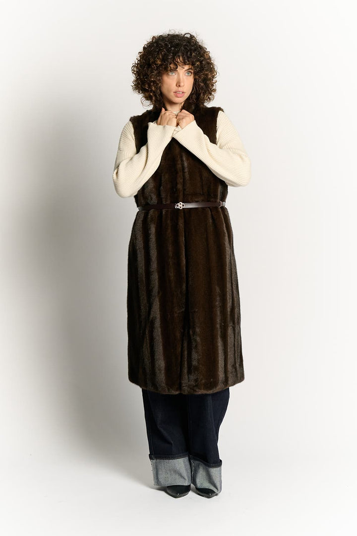 Ida™ | Celeste lang chokoladefarvet vest