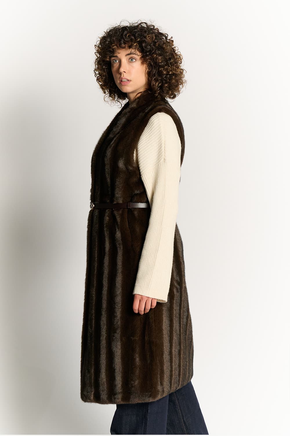 Ida™ | Celeste lang chokoladefarvet vest