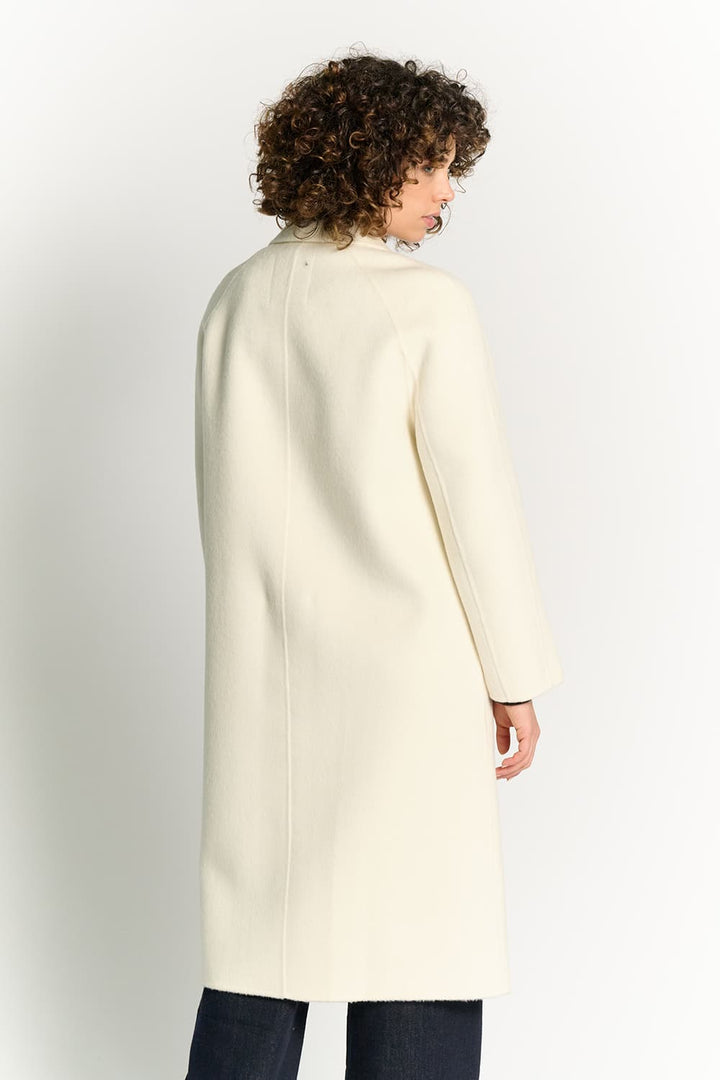Alva™ | Cremefarvet dobbeltradet alpaca-frakke