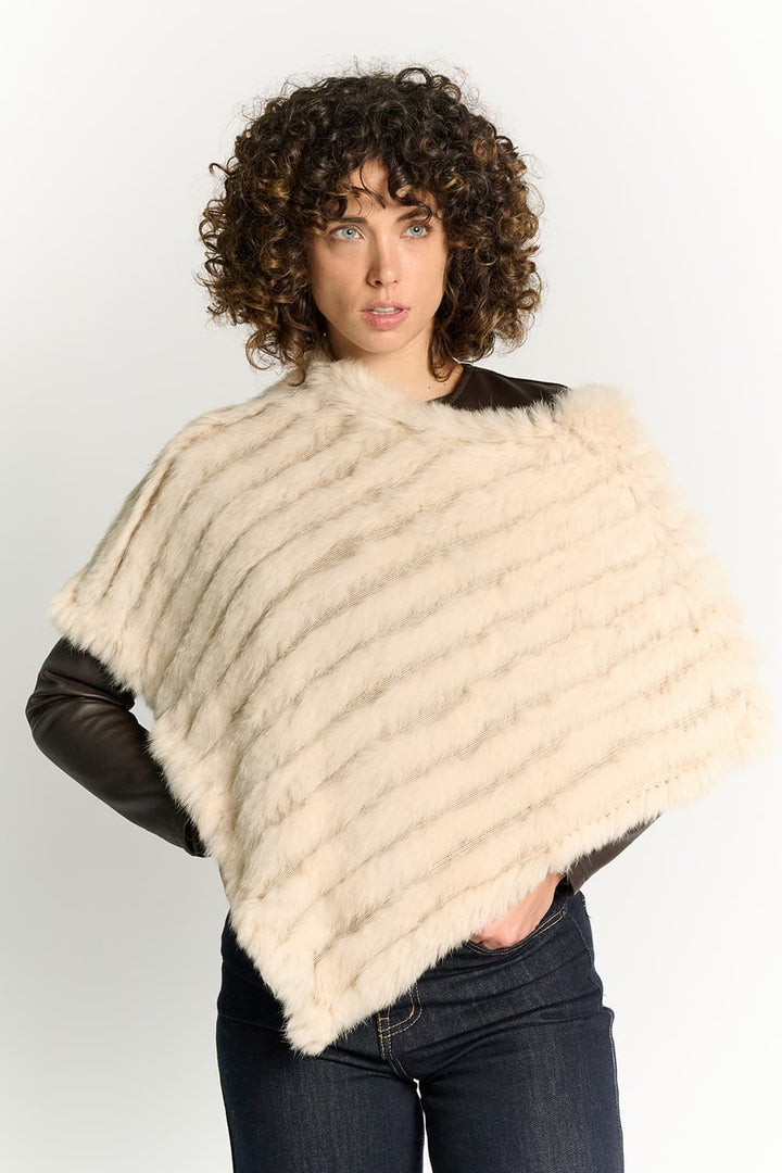 Cream Lapin Fur Cape