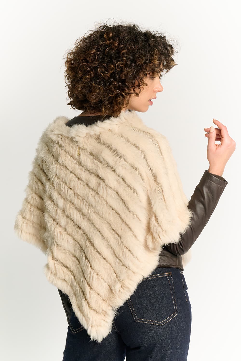 Cream Lapin Fur Cape