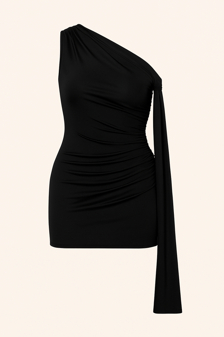 Sofie™ | Asymmetrisk kjole med rynkninger