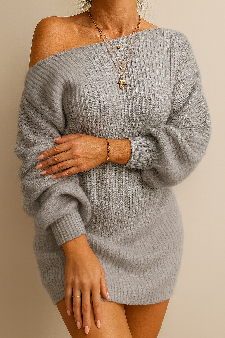 Zoë™ | Strikkede off-shoulder kjole